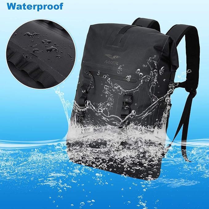 MIER Dry Bag Waterproof Backpack 30L Dry Sack Heavy Duty Roll-Top Closure for Kayaking Beach Boating Swimming Surfing