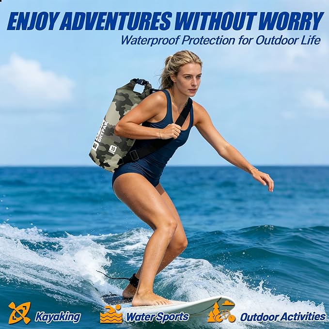Waterproof Dry Bag 5L/10L/20L/30L/40L Roll Top Lightweight Storage Backpack with Phone Case for Women &amp Men Floating Waterproof Sack for Travel Swimming Kayaking Paddle Board Camping &amp B