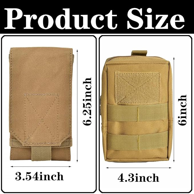 4 Pack Tactical Molle PouchesMolle Backpack AttachmentsSmall Tactical Pouch for Backpack