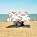ALAZA Elegant Pink Tulips Beach Tent Sun Shelter Portable Canopy Sunshade for Outdoor Camping Picnics Backyard Fun 10x9 ft