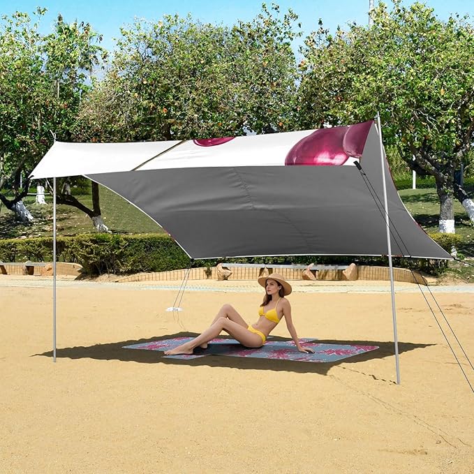 ALAZA Cherry Pink Bow Pattern Beach Tent Sun Shelter Portable Canopy Sunshade for Outdoor Camping Picnics Backyard Fun 10x9 ft