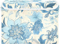 Blue Line Flowers Lidded Storage Bins with Handles - 16.5x12.6x11.8 Foldable Organizing Box Oxford Fabric &amp Honeycomb Board Dust-Proof Flip Lid for Closet/Office