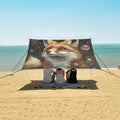 ALAZA Fox Potrait Bubbles Beach Tent Sun Shelter UPF50+ Protection Beach Shade Canopy w/ 4 Sandbags for Outdoor Camping Fishing Backyard Fun Picnic 10x9 ft