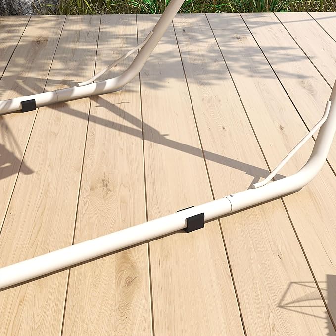 10.3 feet 550 pounds Hammock Stand Durable Portable Fully Adjustable Weather Resistant Off-White Heavy-Duty Steel FFor rame Includes CarryBag