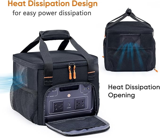 Heavy-Duty Portable Power Station Storage Bag Compatible with Ecoflow RIVER 2 Max and RIVER 2 Pro Solar Power Station Carrying Case for Outdoor Camping Essentials Case Only