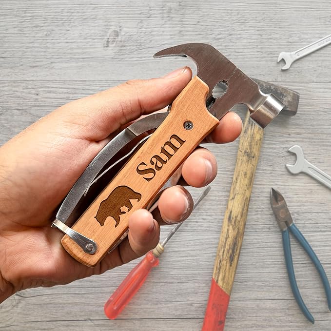Custom Bulk Multitool Father Gifts for Christmas Gift for Fiance for Him for Old Man Pocket Knife Multi Tool Functional Unusual Fishing Gifts Stuffers Useful Tools for Men Boys Hunting Gift