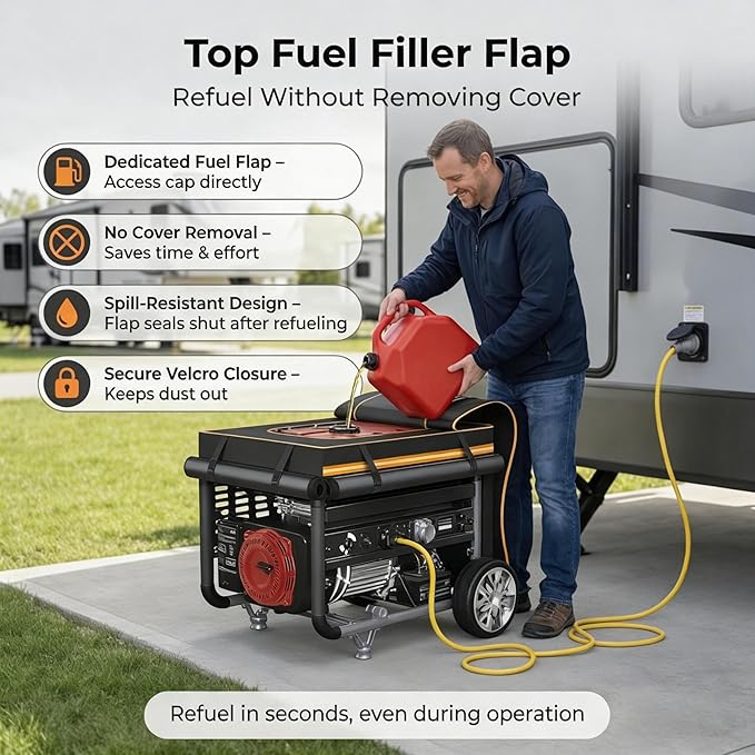 Generator Covers While Running Waterproof 32L x 24W x 24H Heavy Duty Generator Covers for Outside Compatible with 5000W-10000W Generator Overall Protection for Generator Black