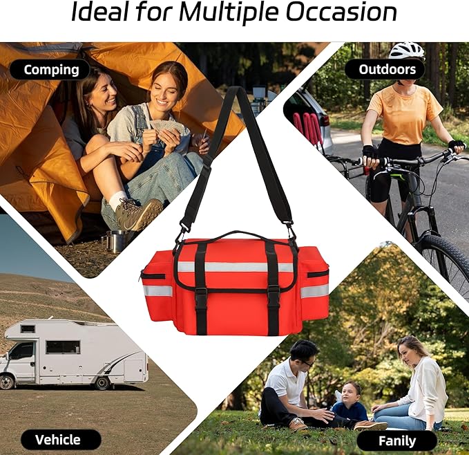 Medical Bag Empty First Aid BagFirst Responder Bag First Aid Carrier for EMT EMS Paramedics and Emergency Medical Supplies Kit(Bag Only)