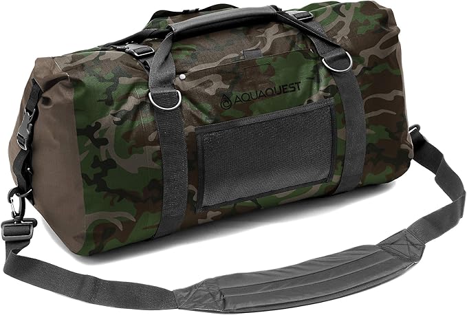 AquaQuest White Water Duffel - 100% Waterproof Heavy Duty Versatile Comfortable - Durable Protective Dry Bag for Travel Sport Motorcycle Boat Fishing - 50 75 or 100 L