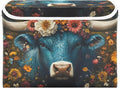 AIXIWAWA Lidded Storage Cube (Cow Flowers) Fabric Foldable Closet Bins with Flip Lid and Handles Organizer Basket Container 16.5 x 12.6 x 11.8 IN