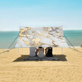 ALAZA White Gold Marble Beach Tent Sun Shelter Portable Canopy Sunshade for Outdoor Camping Picnics Backyard Fun 10x9 ft