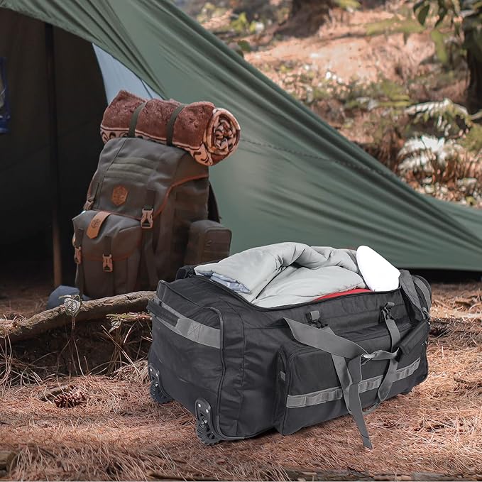 REDCAMP 85L/120L/140L Foldable Duffle Bag with Wheels Large Travel Duffel Bag