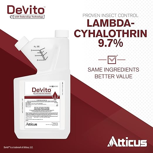 Atticus Devito CS Insecticide (8oz) - Lambda-cyhalothrin 9.7% Indoor and Outdoor Insect Control with EnduraCap Technology