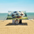 ALAZA Soccer Football Painting Beach Tent Sun Shelter UPF50+ Protection Beach Shade Canopy w/ 4 Sandbags for Outdoor Camping Fishing Backyard Fun Picnic 10x9 ft