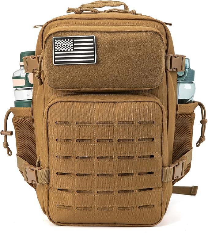QT&ampQY 25L/45L Military Tactical Backpack For Men Molle Daypack 3 Day Bug Out Bag Hiking Rucksack With Bottle Holder