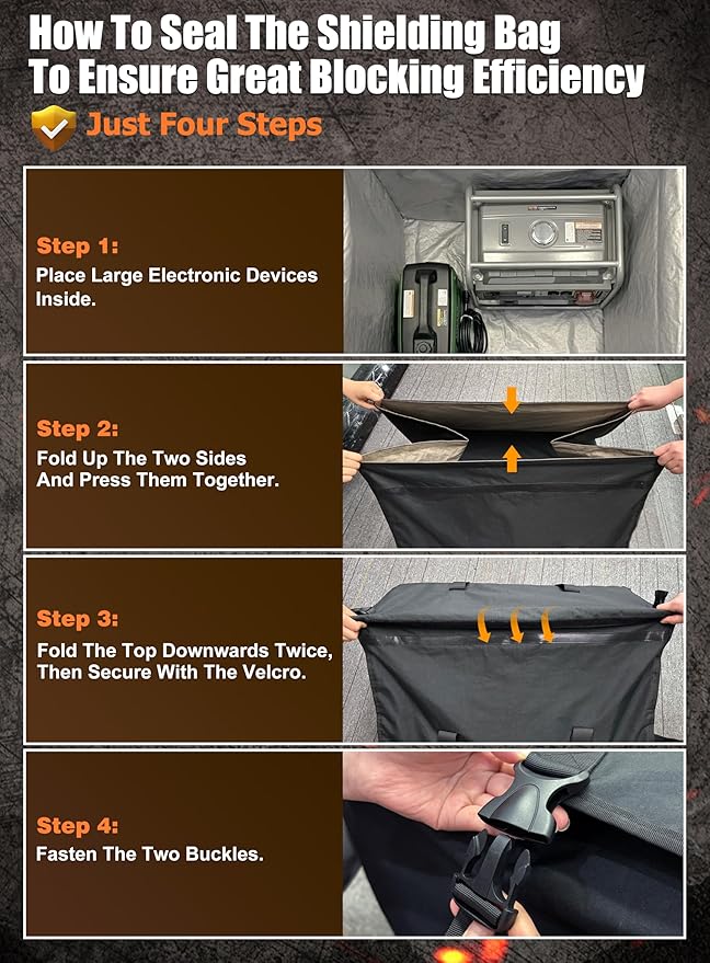 Faraday Bags 30“x24”x24“(283 Liters Capacity) for Large Generators &amp ElectronicsMilitary-Grade XXL EMF &amp RF Signal Shielding Cover for Computers TowersAnti-HackingPrivacy Protection (Waterp