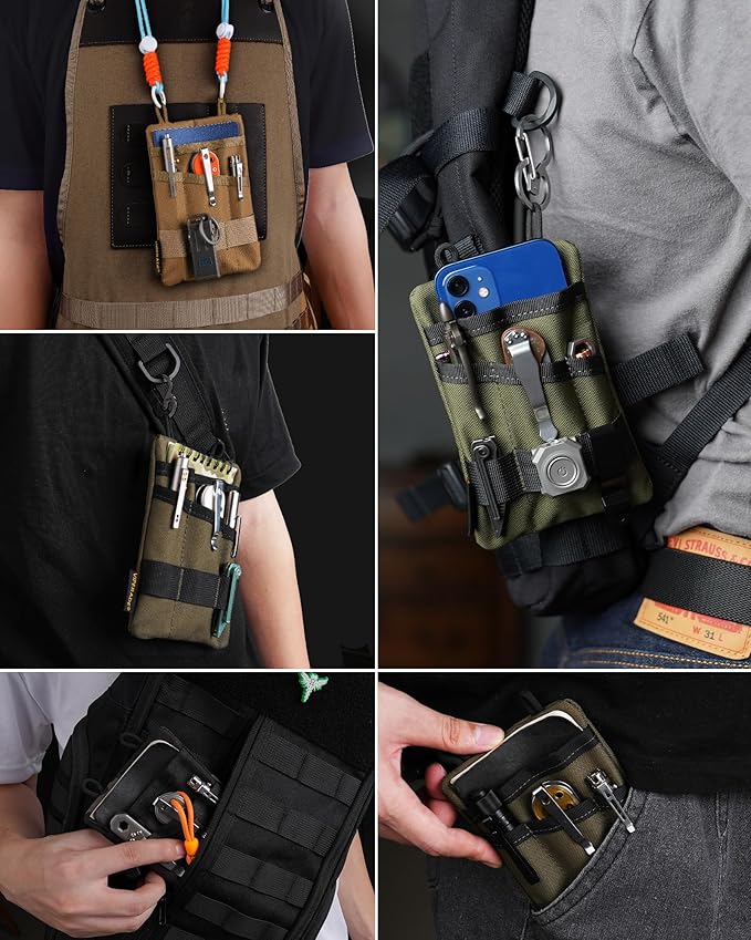 VIPERADE VE1 Pocket Organizer EDC Pouch for Men EDC Organizer Storage EDC Gears Multitool Pocket Pouch Hold Your Flashlight/Pocket Knife Pen Notebook