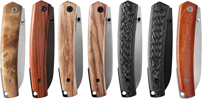 Petrified fish PF719 Folding Knife3.38 14C28N Steel Blade G10 Handle Thumb Stud Liner lock Pocket knife (Cocobolo Wood Satin)