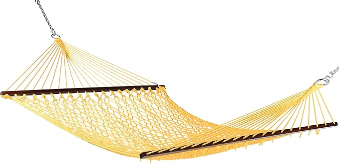 Rope Hammock and Tri Beam Stand (Yellow Hammock and Black Stand)