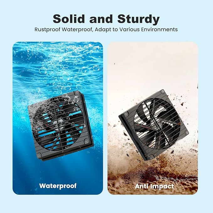 7.5 Solar Fan Solar Powered Fans for Outside Chicken Coop &amp Greenhouse Solar Exhaust or Intake Fans Outdoor Waterproof for Doghouse Shed Air Circulation Ventilation Cooling