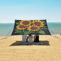 ALAZA Sunflower Bouquet Beach Tent Sun Shelter UPF50+ Protection Beach Shade Canopy w/ 4 Sandbags for Outdoor Camping Fishing Backyard Fun Picnic 10x9 ft