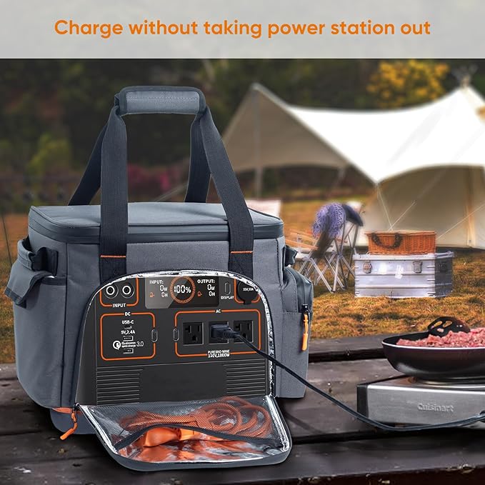 Travel Carrying Case Compatible with Jackery Explorer 1500 Portable Power Station Storage Case with Water- proof Bottom and Pocket for Jackery Accessories Solar Generator Storage Bag Only