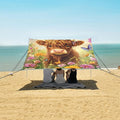 ALAZA A Cute Highland Cow Flowers Beach Tent Sun Shelter Portable Canopy Sunshade for Outdoor Camping Picnics Backyard Fun 10x9 ft
