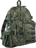 Rothco Vintage Canvas Compact Backpack – Rugged Everyday Carry Travel Storage Bag Tiger Stripe Camo