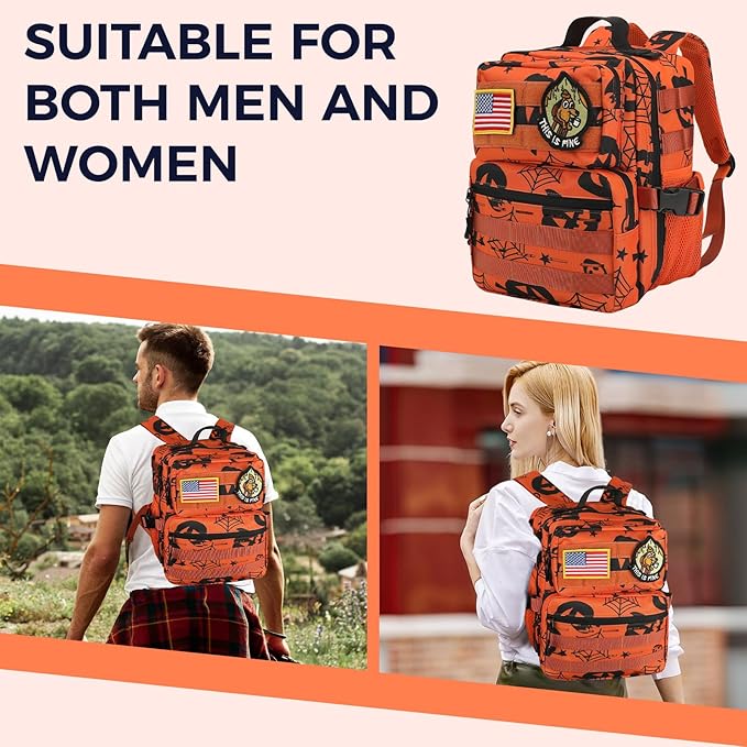 9L Mini Tactical Backpack for Men WomenSmall Military Tactical Backpack for GymHikingCampingCycling (Halloween Phantom)