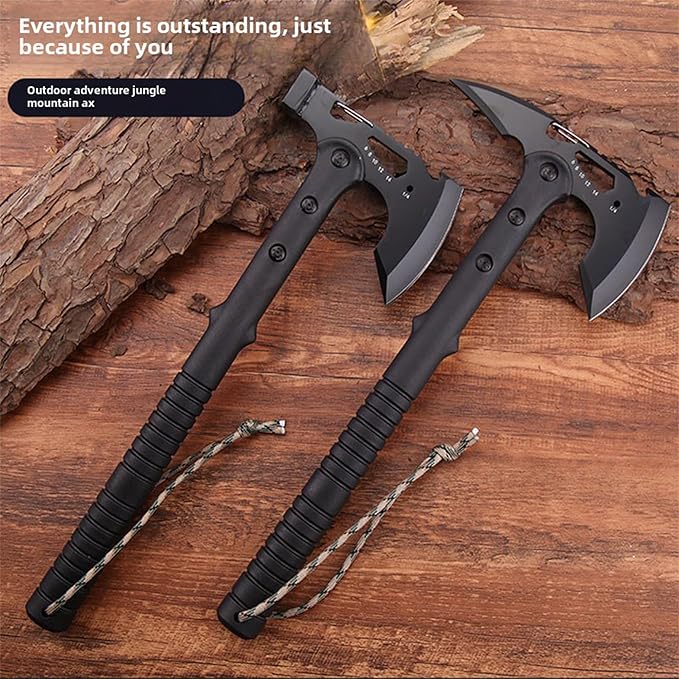 Camping Axe Chopping Hatchet with Awl Tactical Tomahawk with Hammer Stainless Steel Axe for Outdoor Camping Hiking Garden