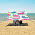 ALAZA Pink Blue Watermelon Pattern Beach Tent Sun Shelter Portable Canopy Sunshade for Outdoor Camping Picnics Backyard Fun 10x9 ft