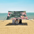 ALAZA Lily Flowers and Leaves Beach Tent Sun Shelter Portable Canopy Sunshade for Outdoor Camping Picnics Backyard Fun 10x9 ft