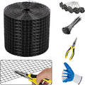 6In x 50Ft 1/2-Inch Grid Solar Panel Bird Guard Kit | Heavy-Duty PVC Coated Mesh with 100 Fastener Clips 100 Cable Ties Gloves &amp Pliers for Bird &amp Critter Control