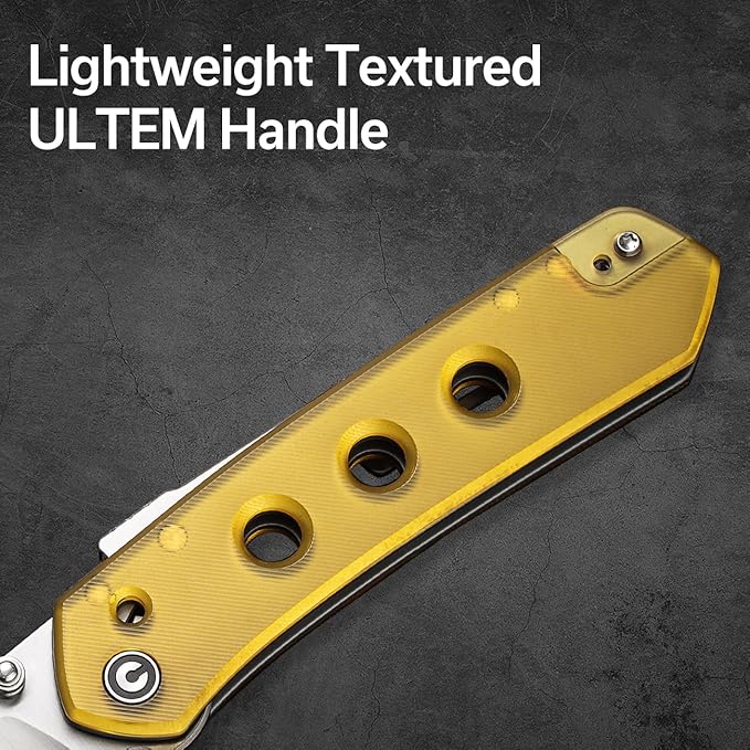 CIVIVI Vision FG Pocket Knife for EDC Superlock Folding Knife with 3.54 Reverse Tanto Nitro-V Blade Ultem Handle Ideal Gift for Men Women C22036-5