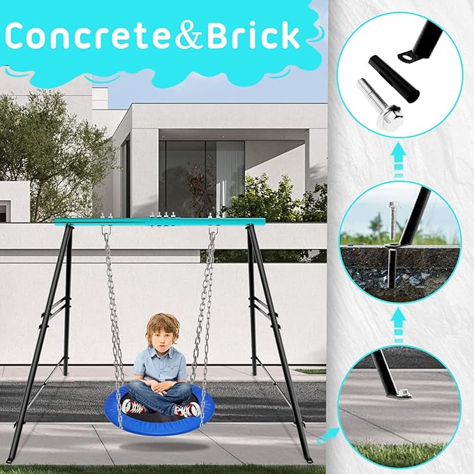 Swing Stand Frame Swing Sets for Backyard Hammock Chair Stand Only Max Load 550Lbs for Patio Playground Park(Swing not Included)