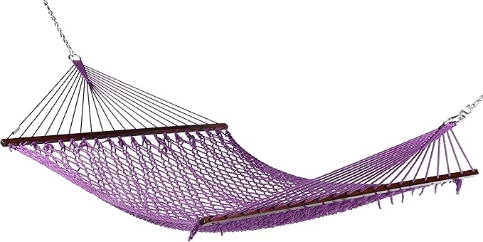 Rope Hammock and Tri Beam Stand (Purple Hammock and Black Stand)