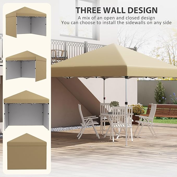 10x10 All-Season Pop-Up Canopy Featuring Full-Side Sidewalls Weight Bags Included for Adjustable Height Weatherproof Polyester Fabric