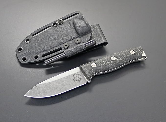 White River Ursus Cub Black Burlap Micarta Handle