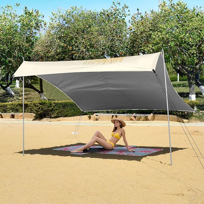 ALAZA Daisy Plants Flowers Beach Tent Sun Shelter Portable Canopy Sunshade for Outdoor Camping Picnics Backyard Fun 10x9 ft