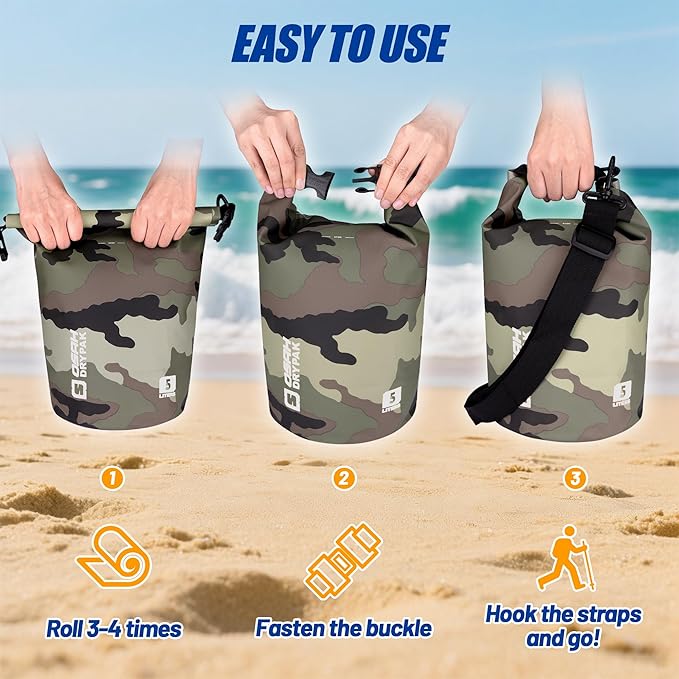 Waterproof Dry Bag 5L/10L/20L/30L/40L Roll Top Lightweight Storage Backpack with Phone Case for Women &amp Men Floating Waterproof Sack for Travel Swimming Kayaking Paddle Board Camping &amp B