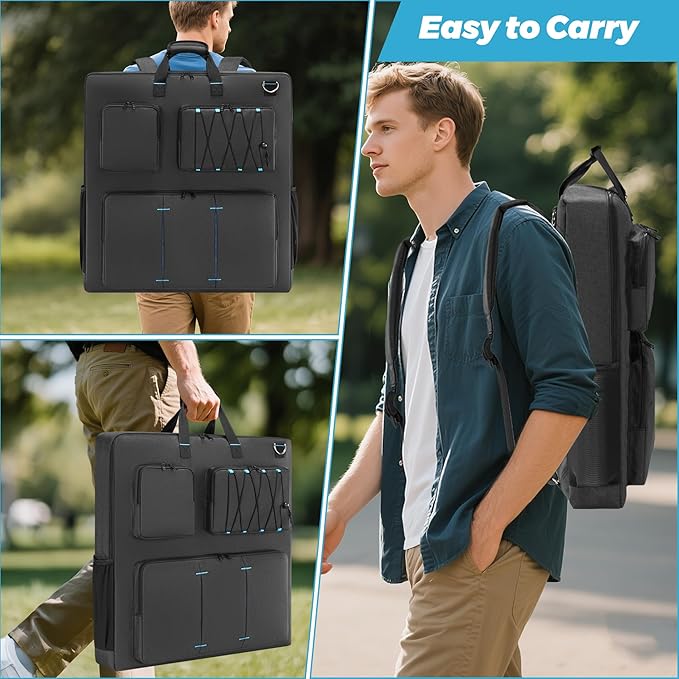 Solar Panel Storage Bag Compatible with Jackery SolarSaga 100W 200W/Anker 100W 200W/Ecoflow 160W 220W/Bluetti 100W 200W Travel Carrying Case for 2 Battery Panels Solar Panel Bag with Multiple Pocket