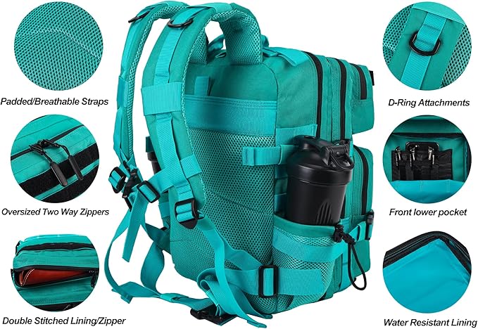 LHI Tactical Military Backpack for Men and Women 25L/35L Army Assault Pack Bag Small Rucksack with Bottle Holder