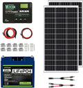 ExpertPower 200W 12V Solar Power Kit | 12V 20Ah LiFePO4 Lithium Battery | 200W Mono Rigid Solar Panels 30A MPPT Solar Charge Controller | RV Trailer Camper Marine Off Grid Solar Projects