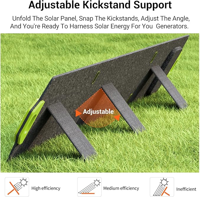 FOSSiBOT Solar Panel SP200 Foldable Solar Panel 200 Wattsfit Fossibot F2400 / F3600Pro Adjustable Kickstands for Home RV