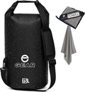 Enthusiast Gear Dry Bag 15L – Waterproof Floating Roll Top Dry Sack for Kayaking Boating Camping &amp Beach – Includes Quick Dry Microfiber Towel (Black)