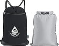 Skog Å Kust GymSak | Patented 2-in-1 Drawstring Cinch Bag with Removable Waterproof Dry Bag | Black &amp Grey