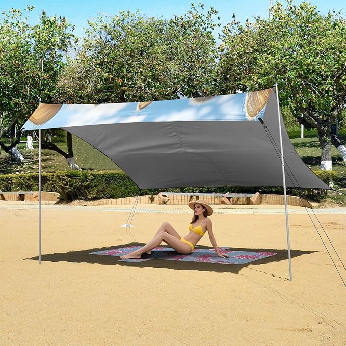 ALAZA Group of Cats Beach Tent Sun Shelter Portable Canopy Sunshade for Outdoor Camping Picnics Backyard Fun 10x9 ft