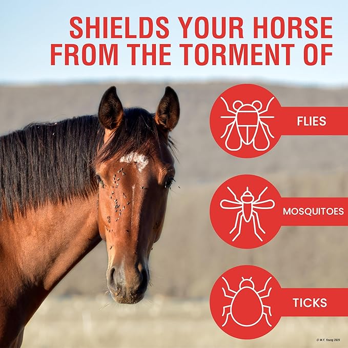 Absorbine UltraShield Red Fly Spray Insecticide and Repellent for Horses &amp Livestock Stays Active Up to 7 Days 128oz Gallon Refill