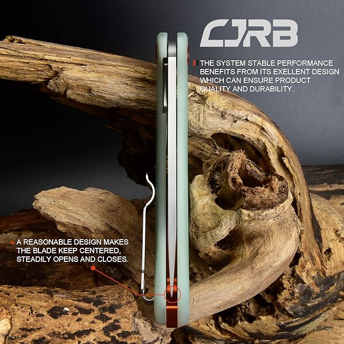 CJRB Small Folding Pocket Knife with Stonewash AR-RPM9 Steel Blade and G10 Handle Tactical Knife for Men Womens EDC Outdoor Survival Camping Hunting Hiking Gobi(J1906) Natural Green