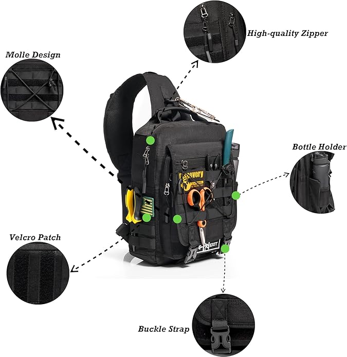NICGID Tactical Military Backpack Daypack Molle Army Assault Pack Bug Out Bag Travel Fishing Hiking Trekking Rucksack